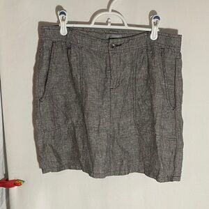Horny Toad Heathered Gray Linen Skirt, Size 6
